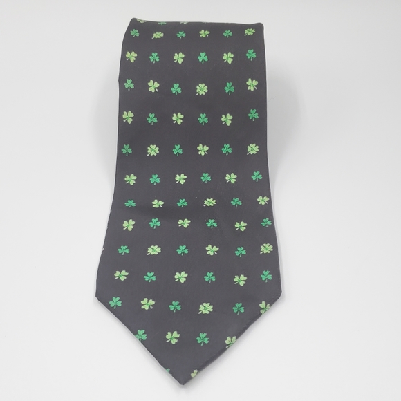 🍀 4 leaf clover☘️ Robert Talbot / Howard & Miller Lucky Collab  necktie - Picture 9 of 13
